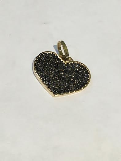 Black Heart Stones Charm