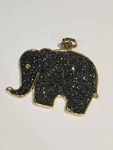 Gold Elephant with Stones